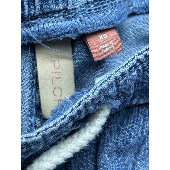 Pilcro Anthropologie Ultra Wide Leg Flare The Coastal Jeans Blue Cotton XS - Picture 7 of 9